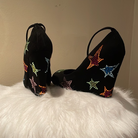 Giuseppe Zanotti Suede Rhinestone Star Wedge - Picture 6 of 9